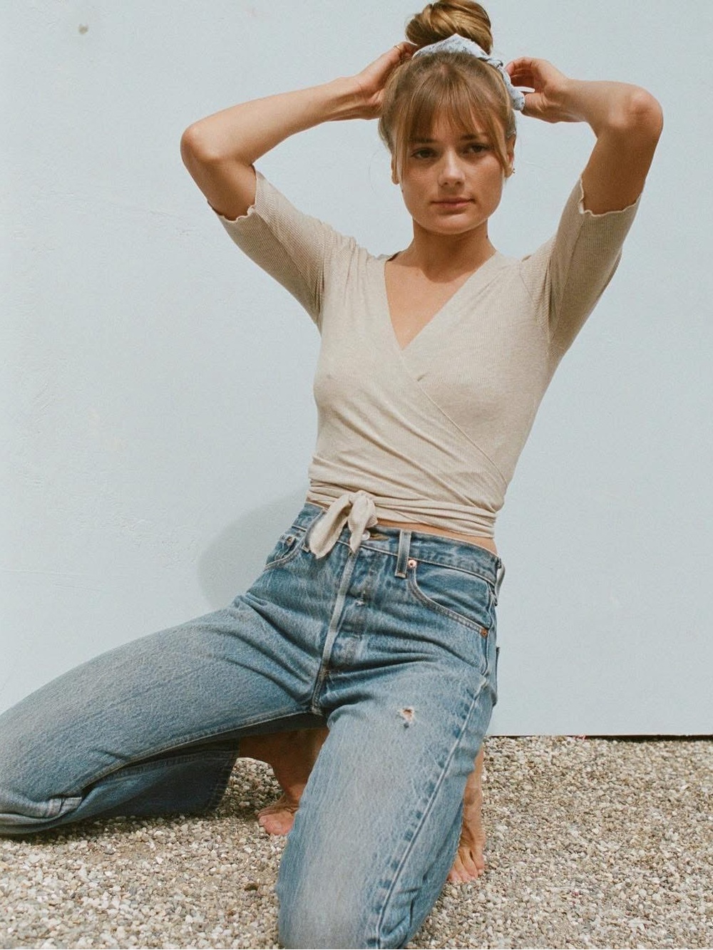 Lily Ashwell Ballerina Wrap Top Oat S